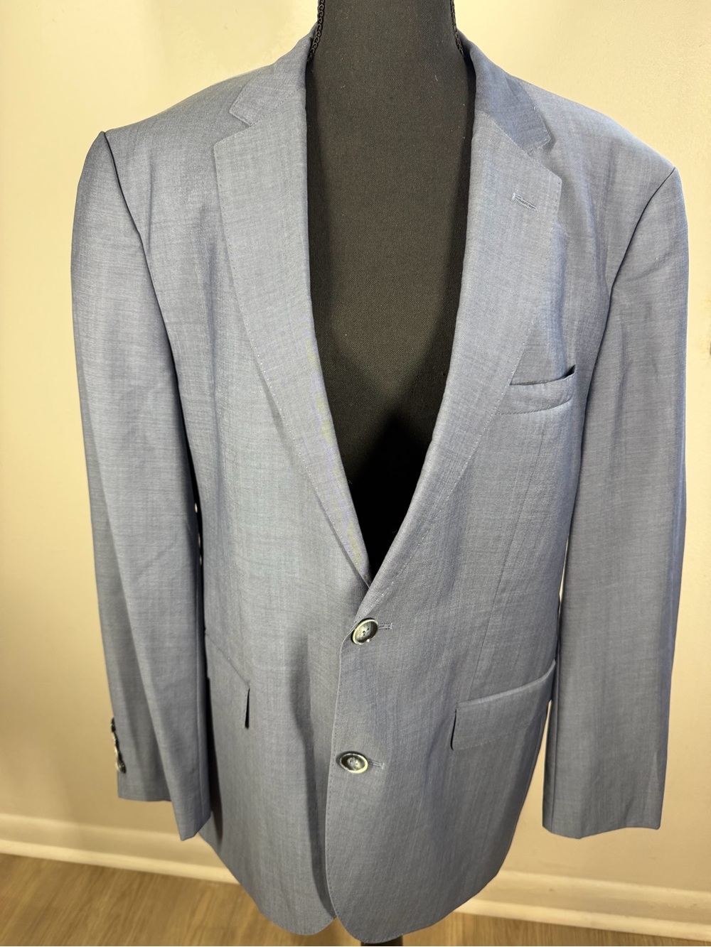 HUGO Men's Light Blue Two-Button Blazer
